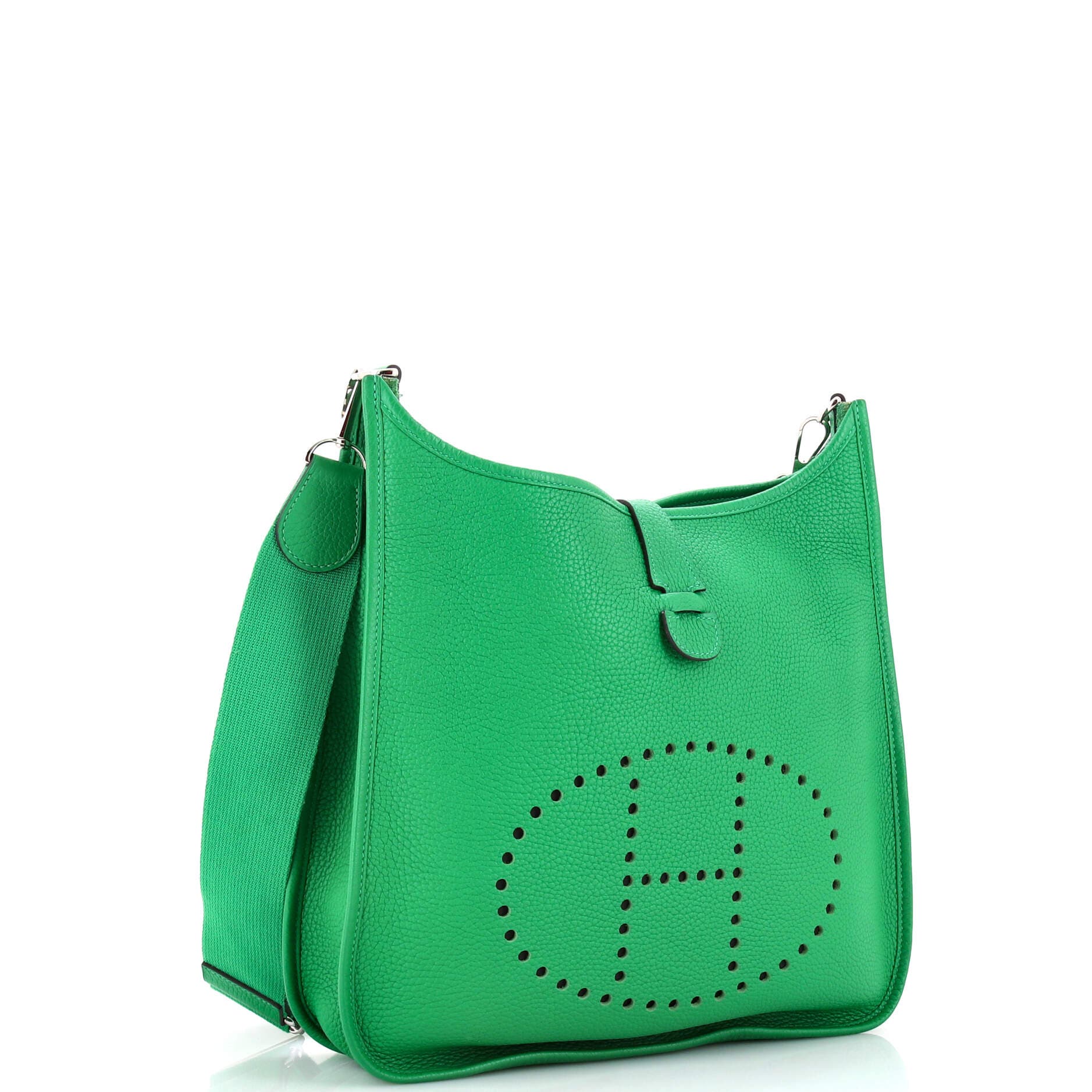 Pre-Owned Hermes Evelyne Bag Gen III Clemence GM, Alternate, color, Green