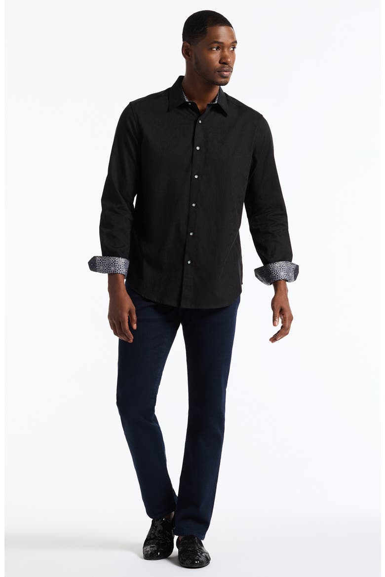 Highland Woven Button-Up Shirt, Alternate, color, BLACK