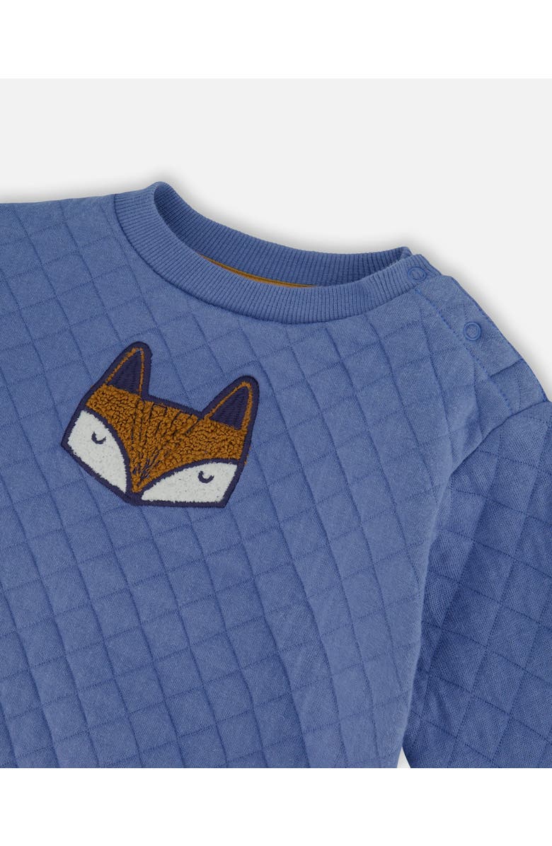 Deux par Deux Baby Boy's Quilted Sweatshirt And Fleece Pant Set Blue, Alternate, color, 