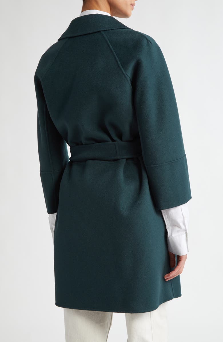 Max Mara Arona Double Face Wool Belted Coat, Alternate, color, Green