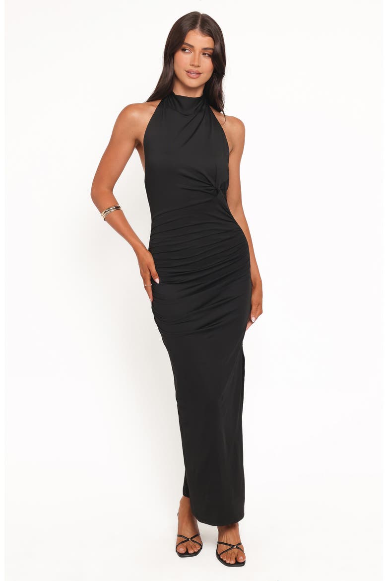 Hansen Halter Midi Dress, Alternate, color, BLACK