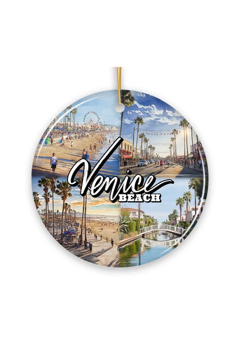 Venice Beach Boardwalk Collage Ornament - Version 2