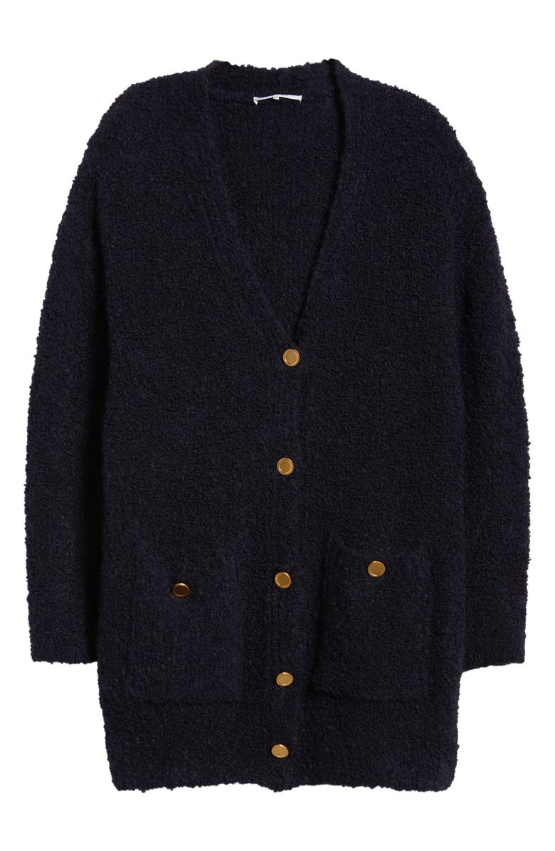 FRAME Oversize Bouclé Cardigan, Alternate, color, Navy