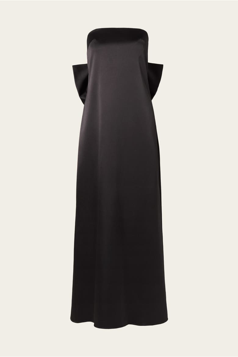 Elmina Bow Detailed Maxi Dress, Alternate, color, Black