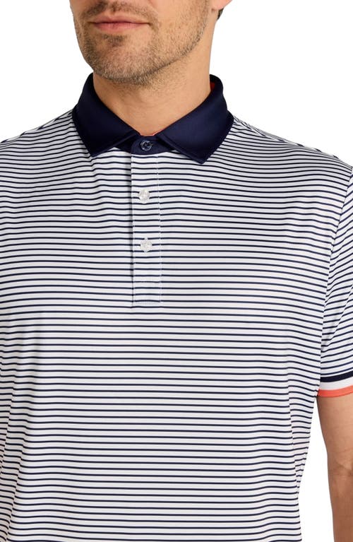Redvanly Poireir Stripe Performance Golf Polo In Blue