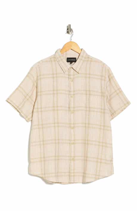 Lucky Brand San Gabriel Short Sleeve Cotton & Linen Button-Up Shirt