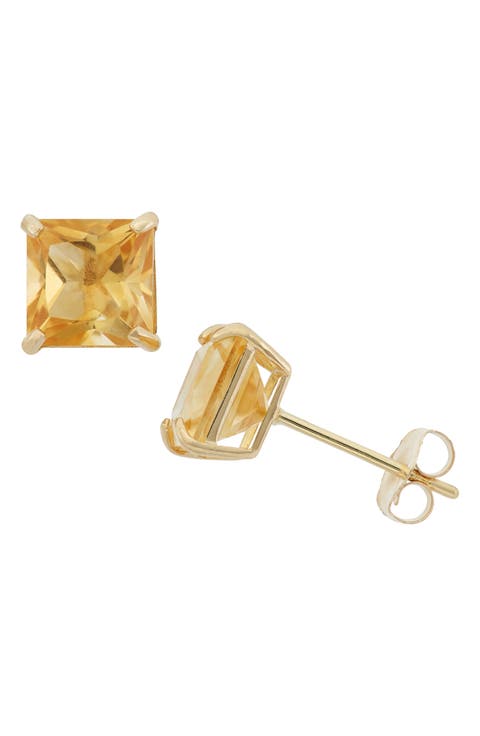Princess Cut Stud Earrings