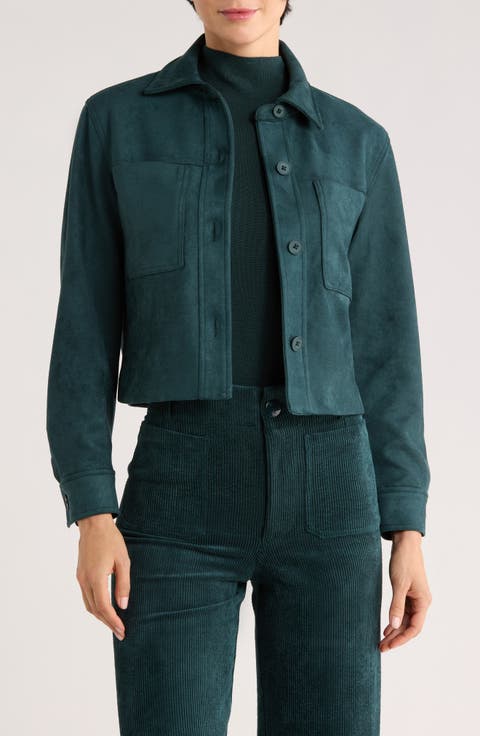 Crop Faux Suede Jacket