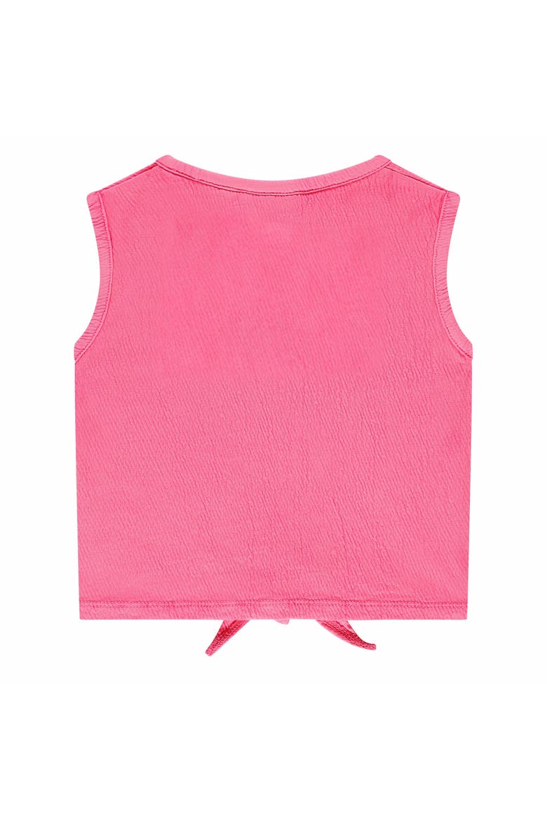 Tie Front Textured Top, Alternate, color, Neon Pink