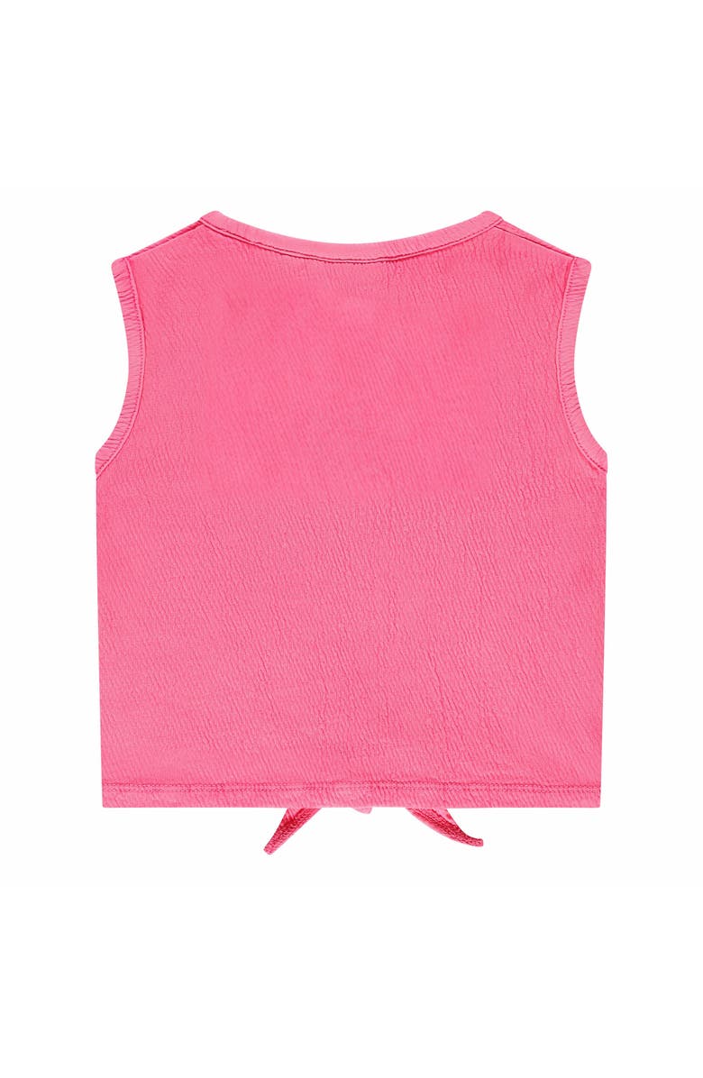 Stains and Stories by Babyface Tie Front Textured Top, Alternate, color, Neon Pink