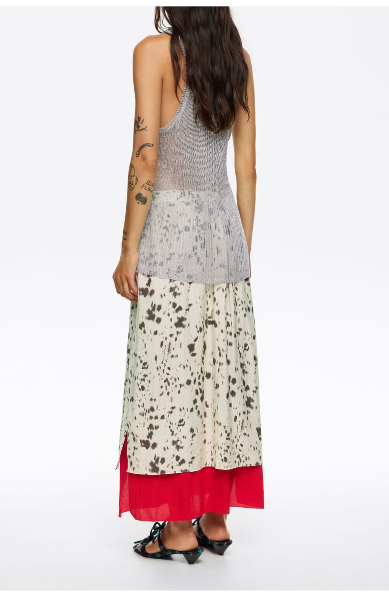 Bimba y Lola Lynx Contrast Hem Skirt, Alternate, color, Lynx Ivory