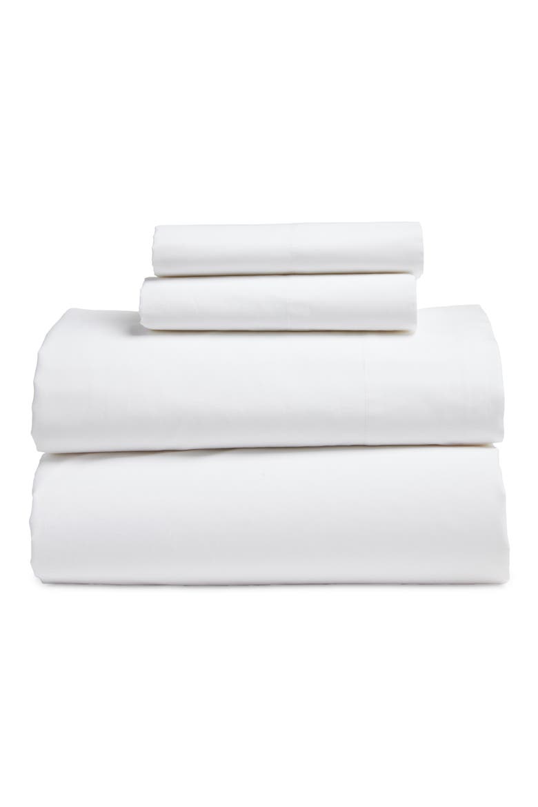 Organic Cotton Percale Sheet Set, Main, color, WHITE