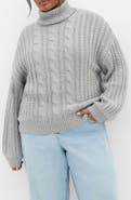 City Chic Avah Cable Stitch Turtleneck Sweater