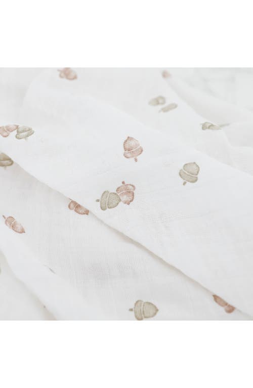 Little Unicorn Cotton Muslin Swaddle Blanket In White