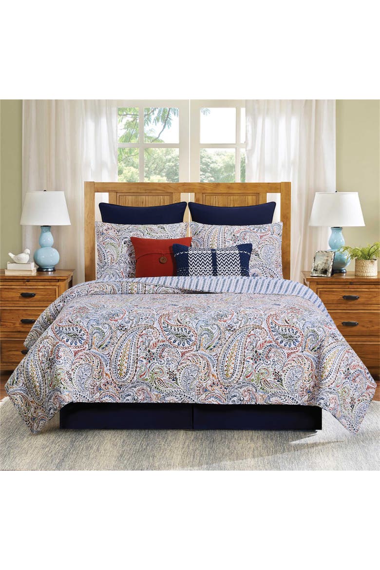 Payton Paisley Quilt Set Bedding Collection, Alternate, color, Blue