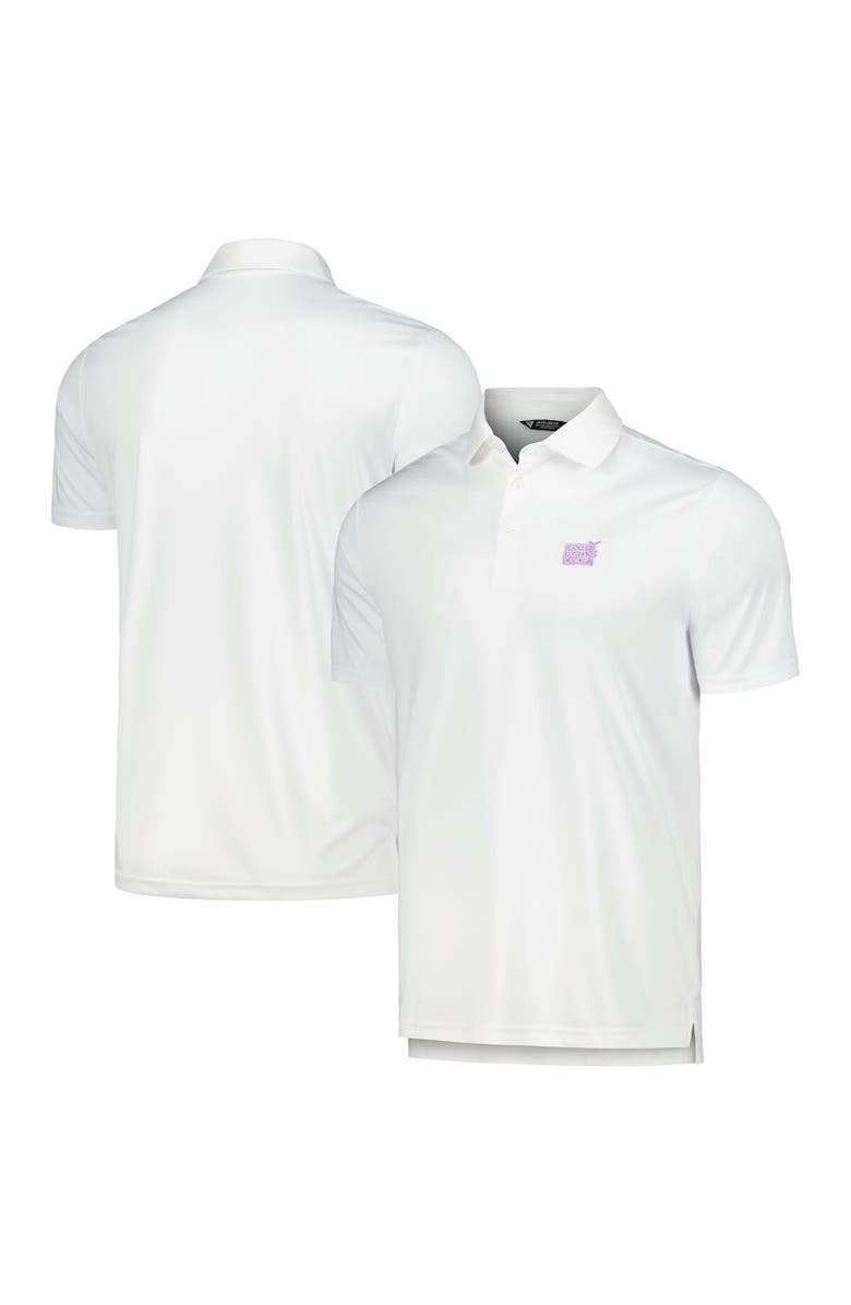 LEVELWEAR Men's Levelwear White NHL 2023 Hockey Fights Cancer Core Logo Polo, Alternate, color, White