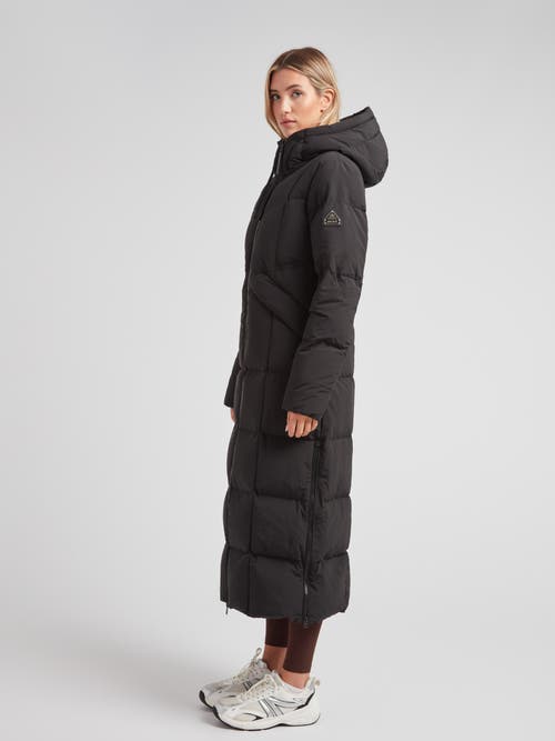 Jack1t Black Star Extra Long Down Coat In Black