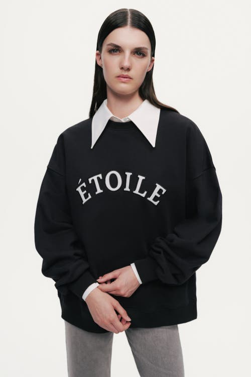 Nocturne Woven Text Logo Sweatshirt In Black