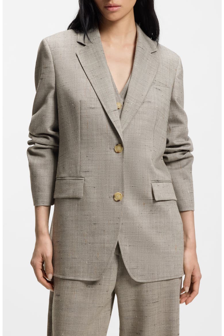 Jemma One-Button Blazer, Main, color, PUMICE WOOL TEXTURE