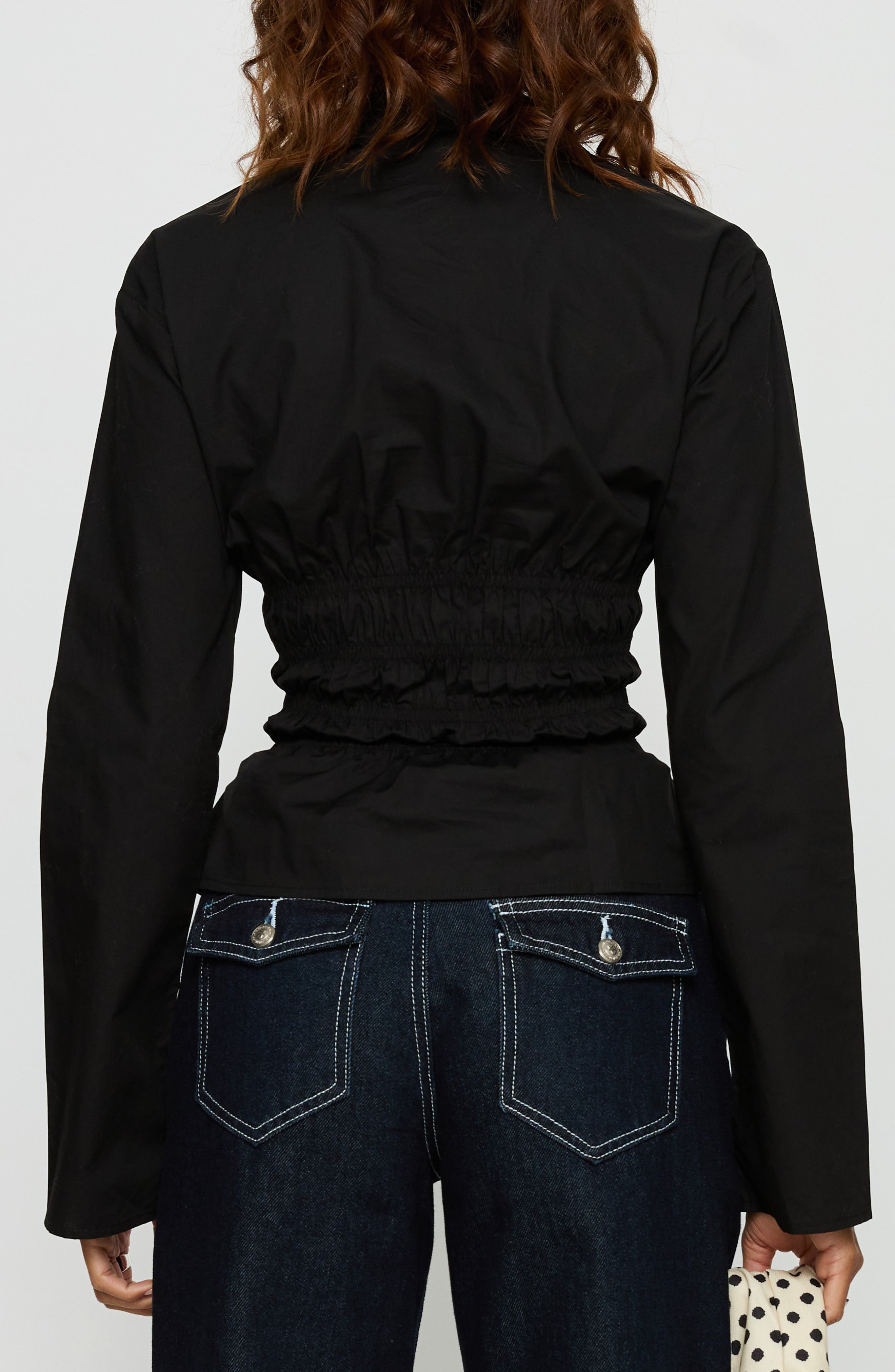 Lisel Shirred Long Sleeve Top - image 2