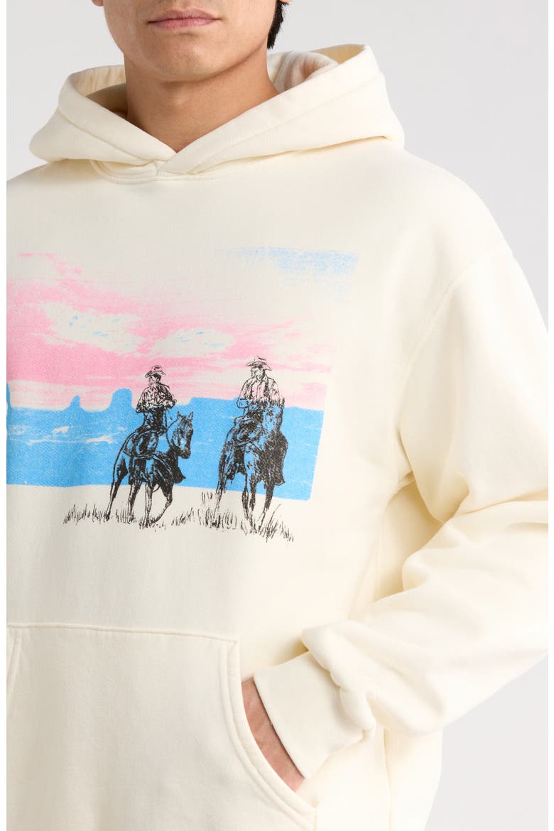 Drifting Fleece Graphic Hoodie, Alternate, color, BONE