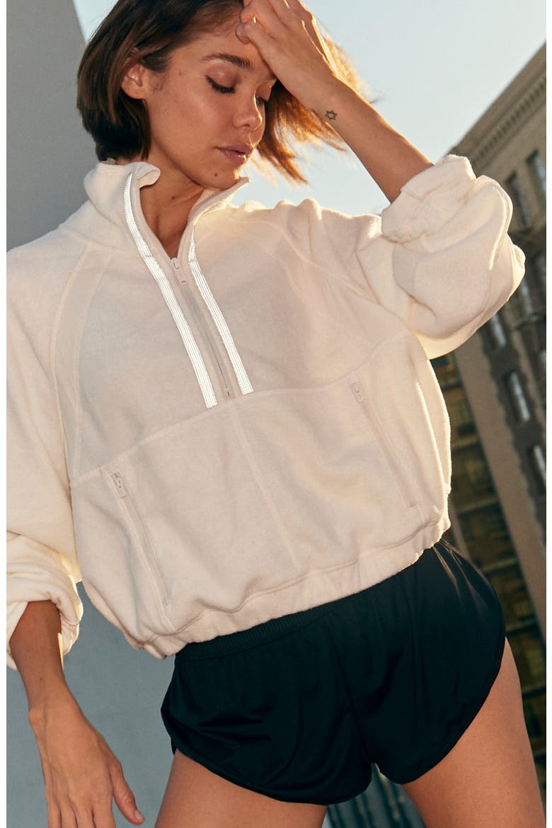 So Fly Half Zip Crop Jacket, Alternate, color, IVORY