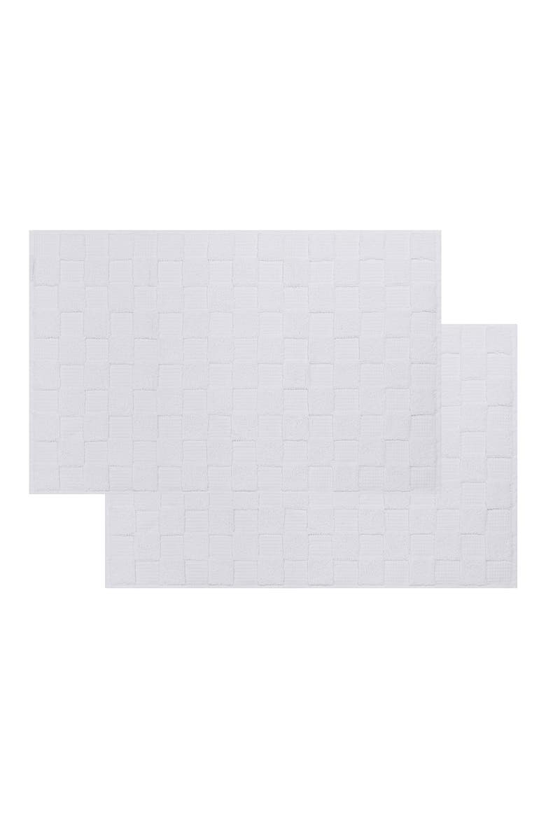 Waffle Terry 2-Piece Turkish Bath Mat Set, Main, color, WHITE