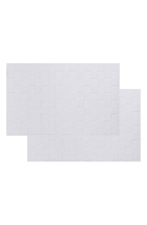 Waffle Terry 2-Piece Turkish Bath Mat Set