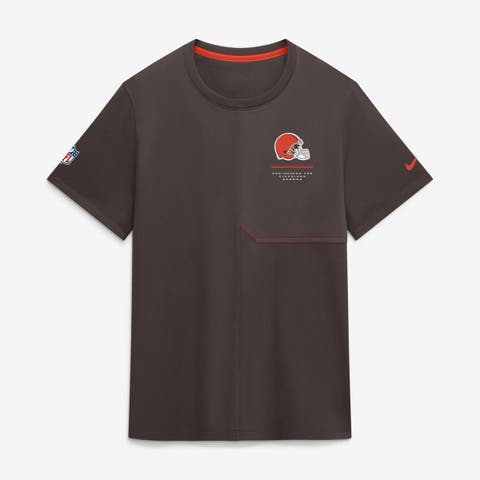 Men's Nike Brown Cleveland Browns Sideline UV Dri-FIT Coaches Shirt