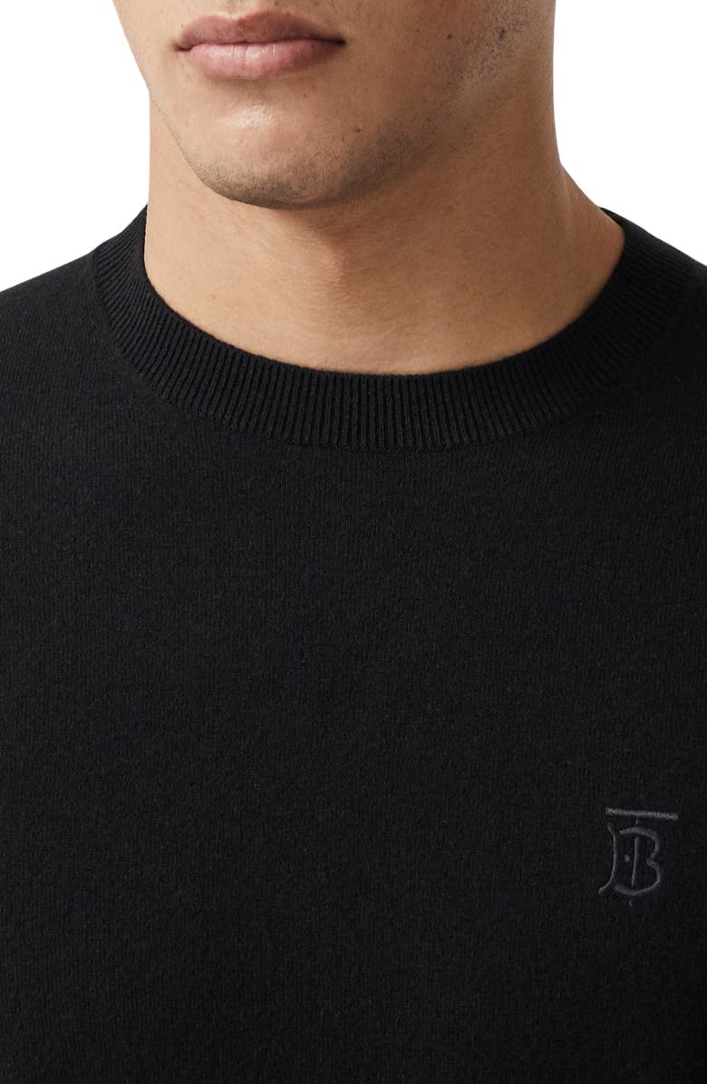 Burberry Bancroft TB Monogram Embroidered Cashmere Sweater, Alternate, color, 