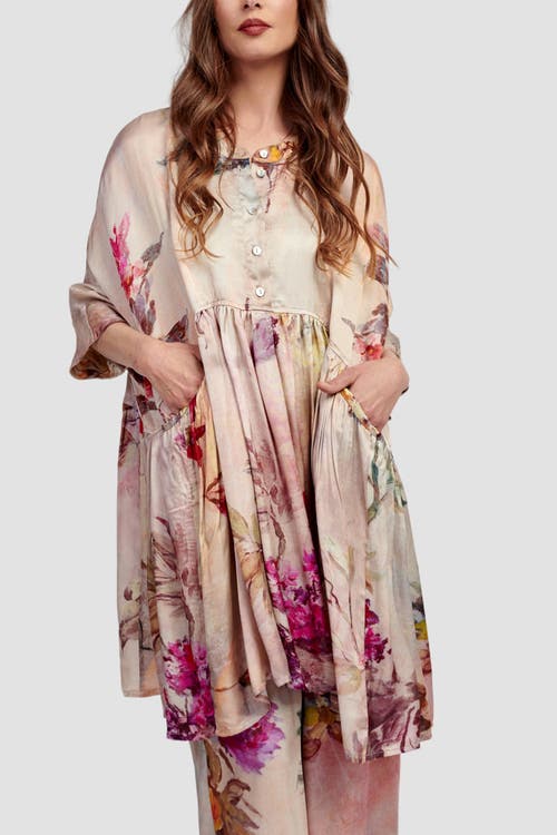 Alembika Oversized Flowy Floral Tunic In Multi