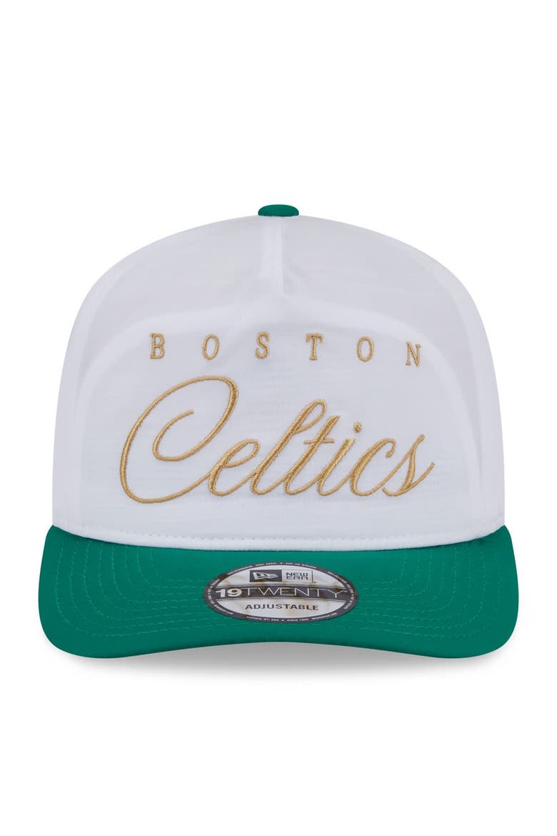 Men's New Era White/Kelly Green Boston Celtics 2025 NBA Draft On-Stage Nylon 19TWENTY Adjustable Hat, Alternate, color, White