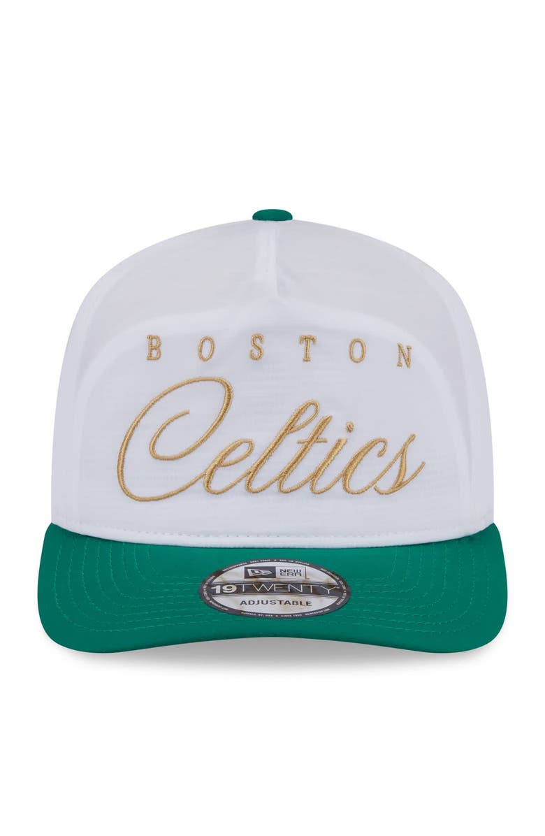 New Era Men's New Era White/Kelly Green Boston Celtics 2025 NBA Draft On-Stage Nylon 19TWENTY Adjustable Hat, Alternate, color, White