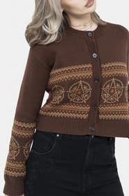 Disturbia Olympia Pentagram Fairisle Knit Cardigan