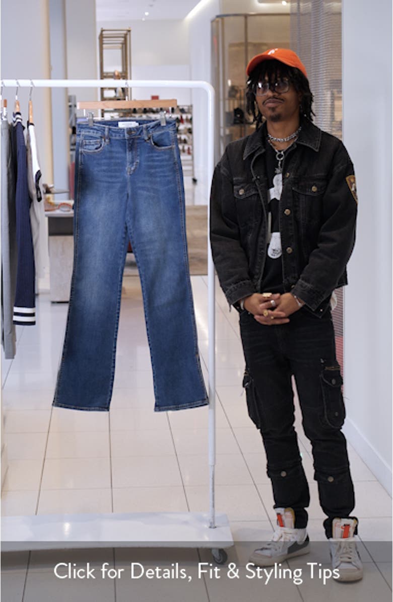 Side Slit Mid Rise Bootcut Jeans, sales video thumbnail