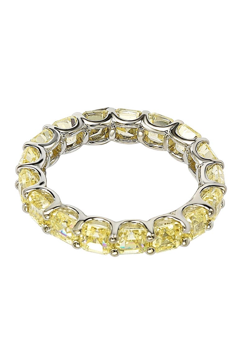 Cubic Zirconia Modern Eternity Band Ring, Alternate, color, YELLOW