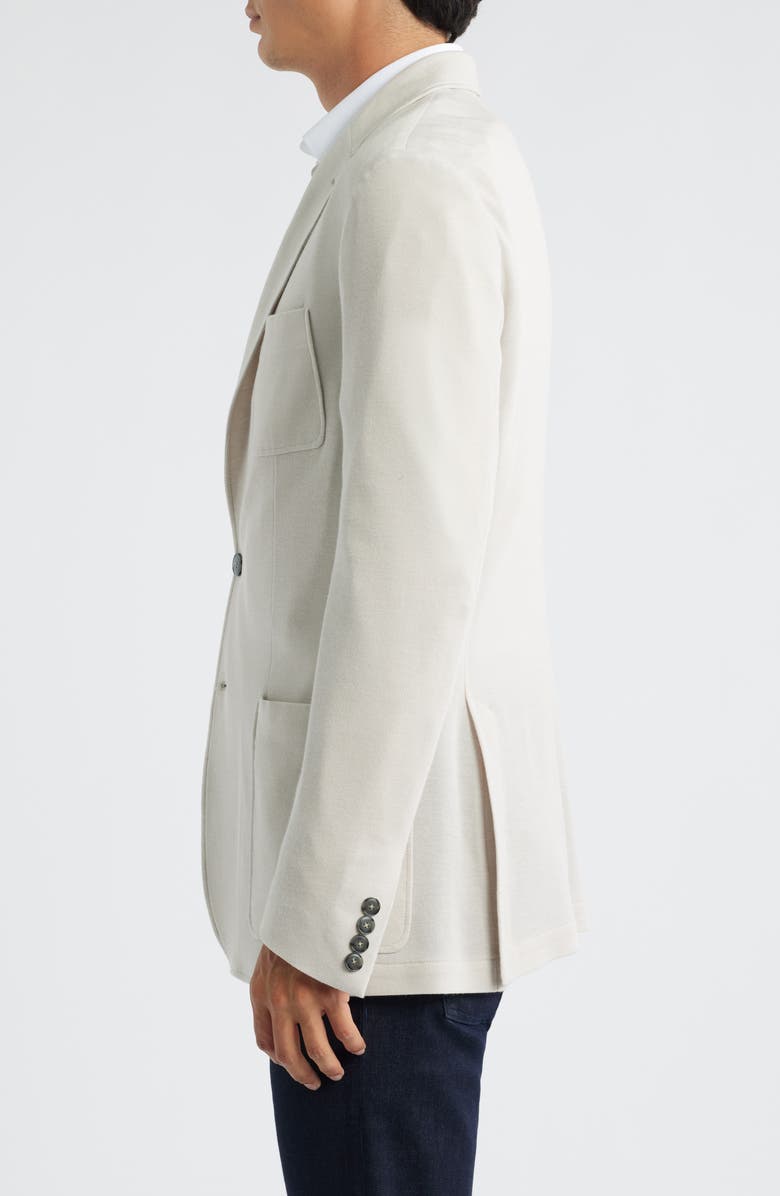 Canali Trim Fit Tan Knit Cotton Blend Sport Coat, Alternate, color, Natural