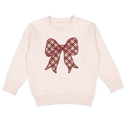 Sweet Wink Christmas Plaid Bow Patch Sweatshirt In Brown
