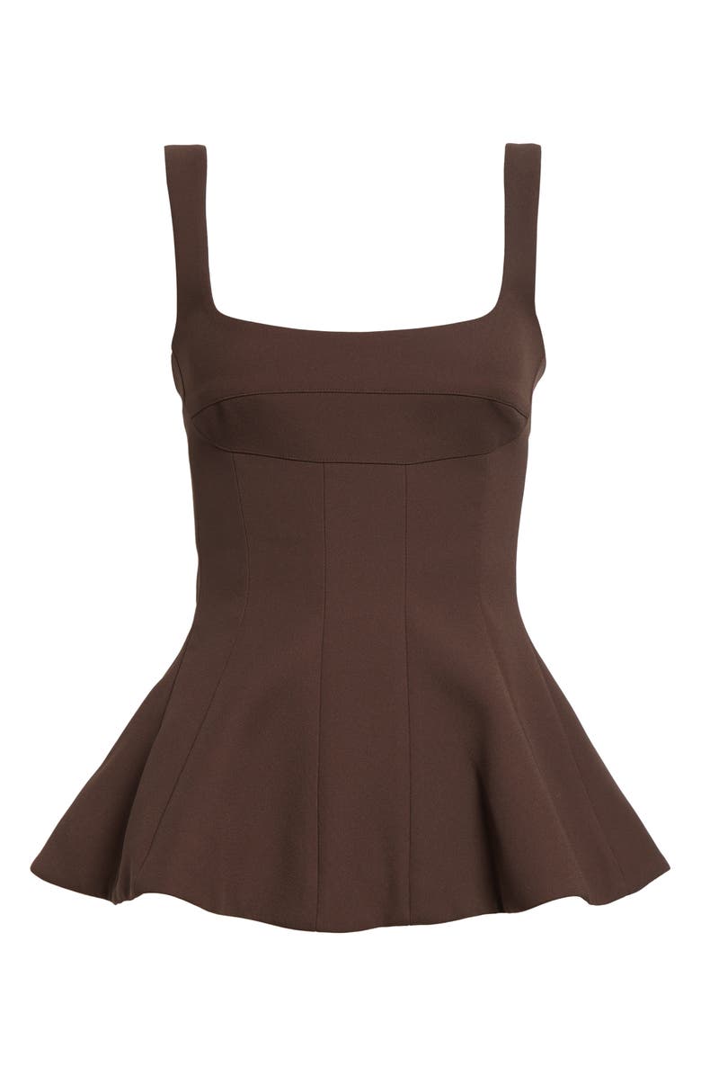 Stine Goya Structured Sleeveless Peplum Top, Alternate, color, Cocoa