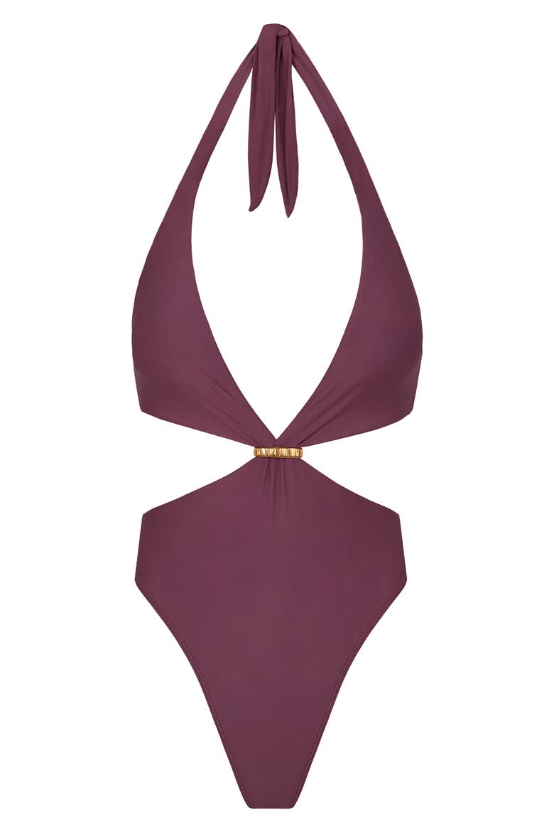 Bessie Cutout One-Piece Swimsuit, Alternate, color, PURPLE