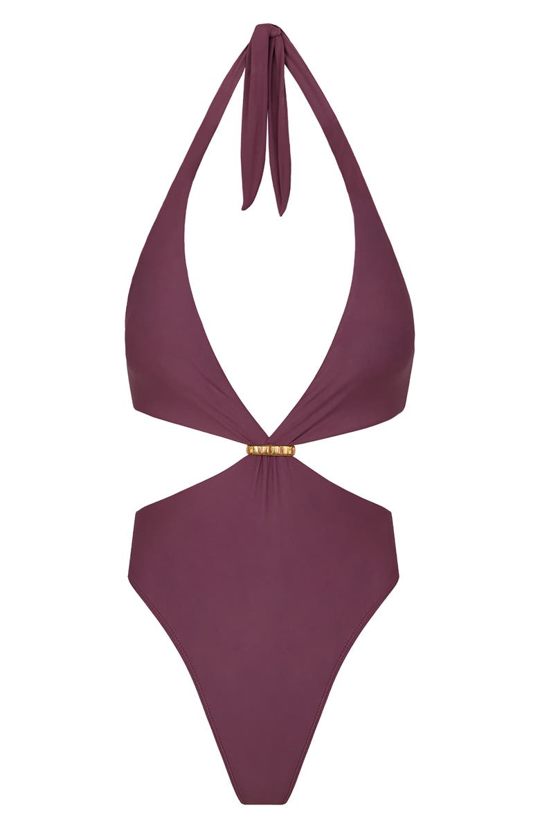 ViX Paula Hermanny Bessie Cutout One-Piece Swimsuit, Alternate, color, Purple