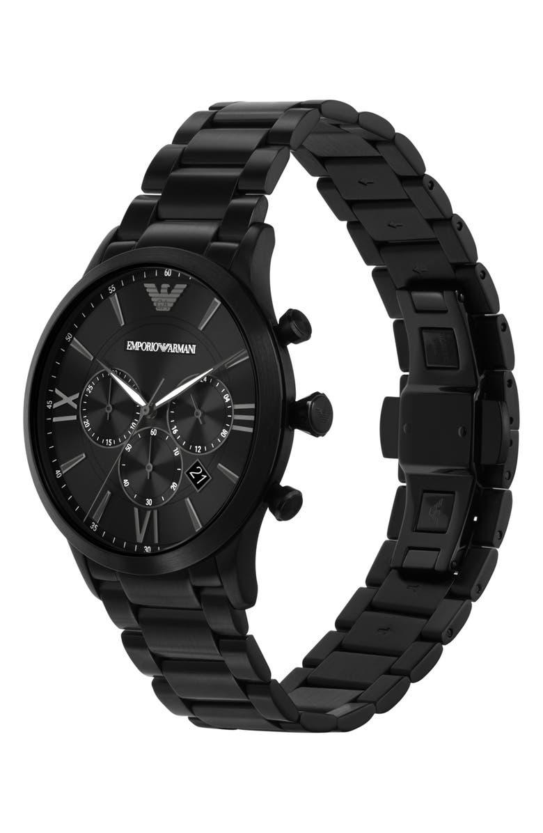 Emporio Armani Chronograph Bracelet Watch, 43mm, Alternate, color, Black