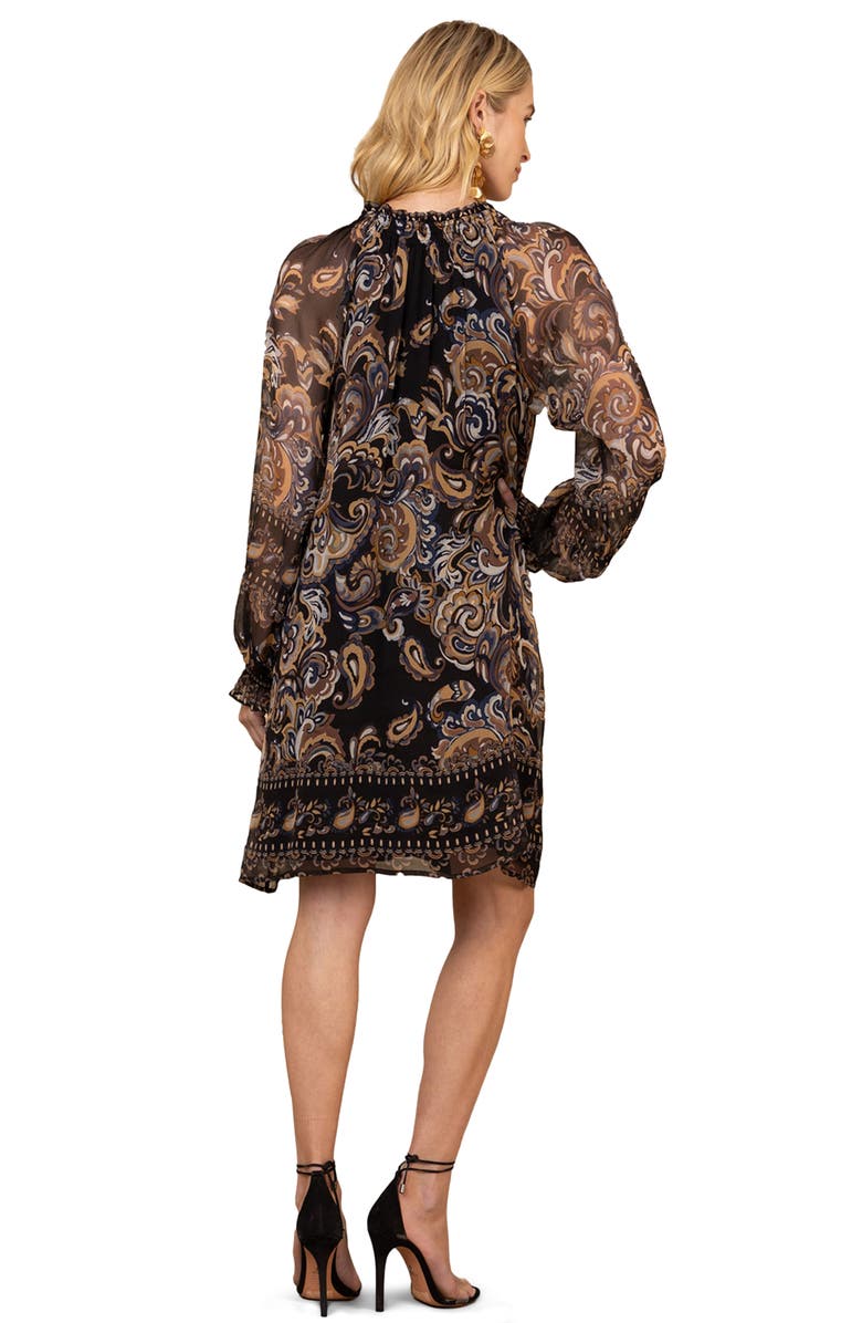 Hale Bob Nancy Silk Dress, Alternate, color, Black