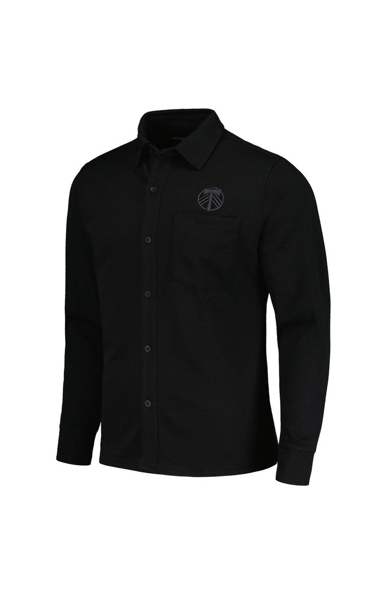 ANTIGUA Men's Antigua Black Portland Timbers Streamer Diamond Button-Up Shacket, Alternate, color, Black