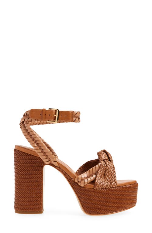 Schutz Khari Woven Block Heel Platform Sandal In Cuoio Brown