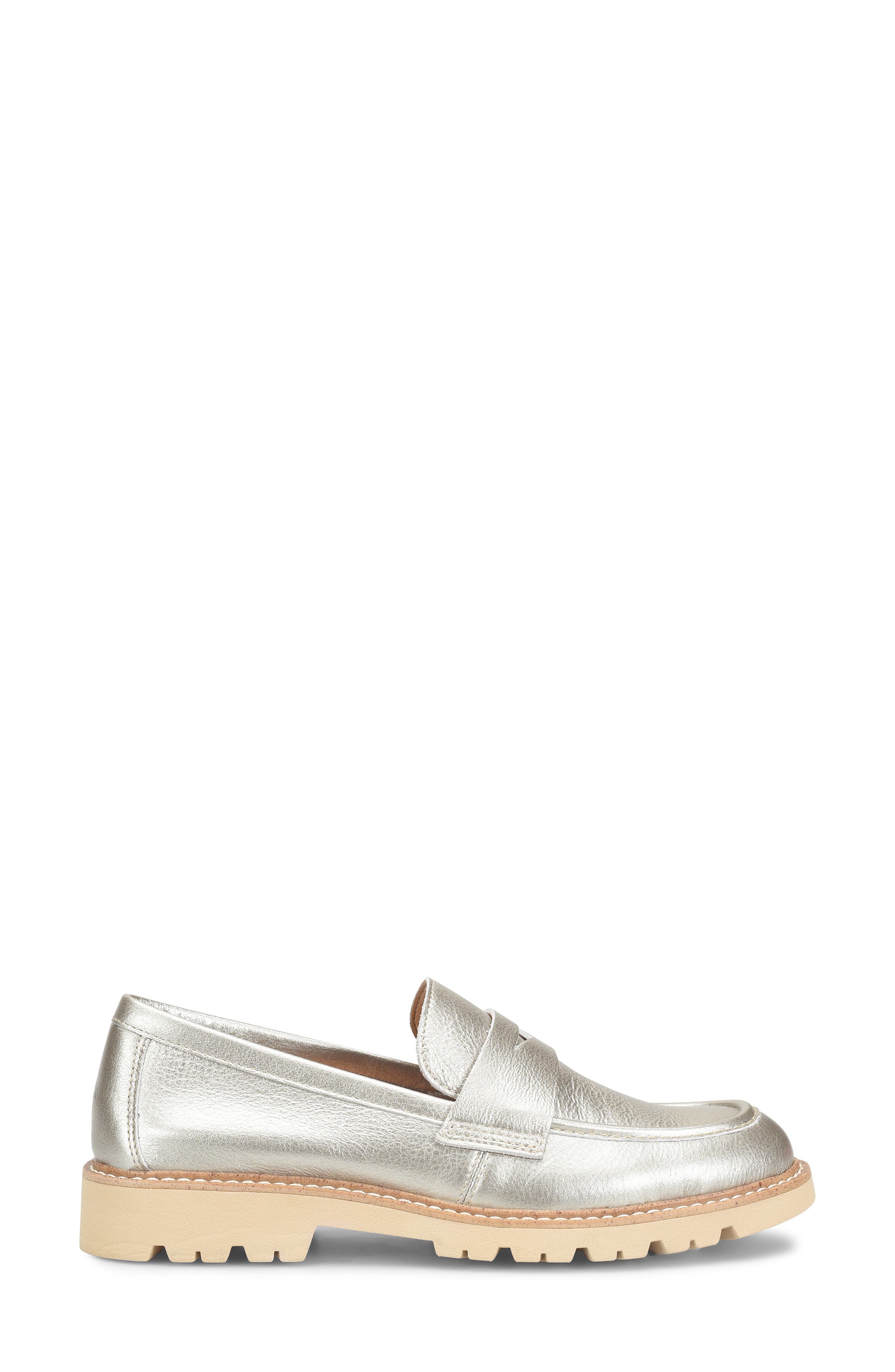 Lug Sole Penny Loafer, Alternate, color, SILVER