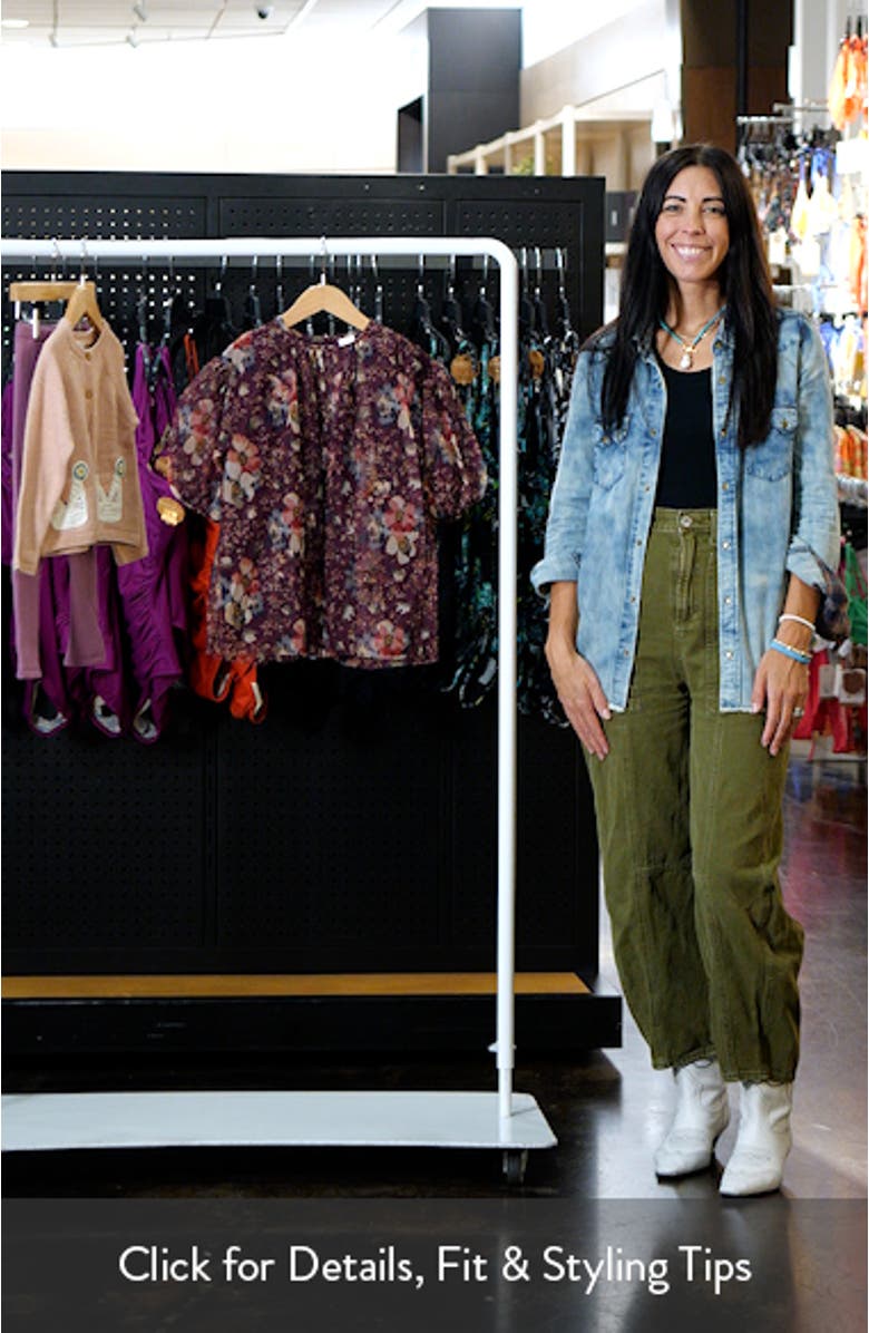 Kids' Floral Long Sleeve Mesh Dress, sales video thumbnail