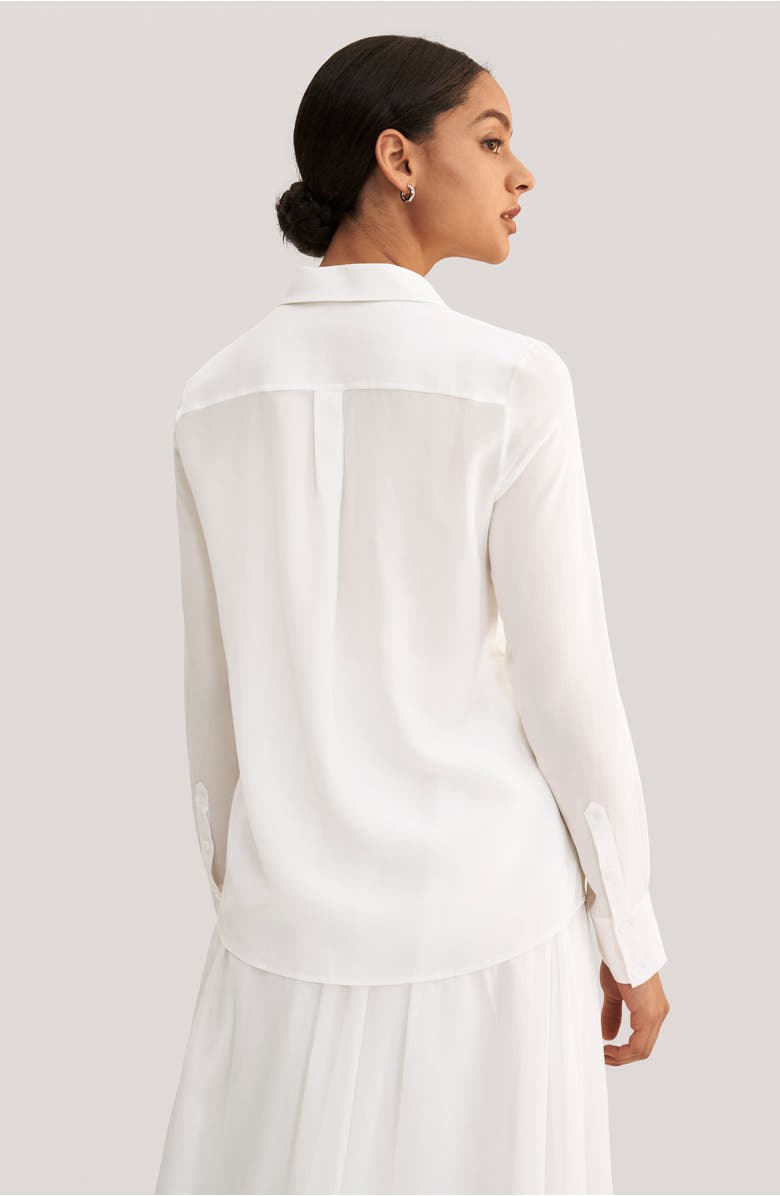 Lilysilk Wrinkle Free Basic Silk Shirt, Alternate, color, Natural White