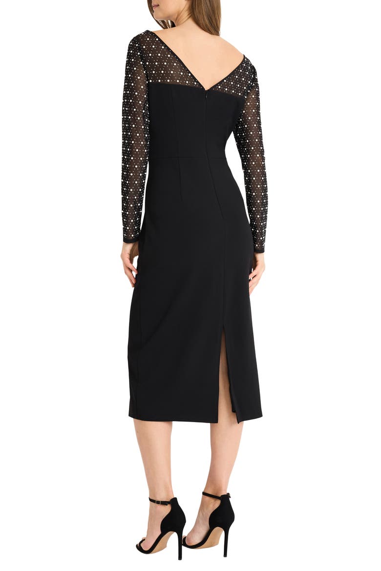 Embellished Rhinestone Sheath Dress, Alternate, color, BLACK