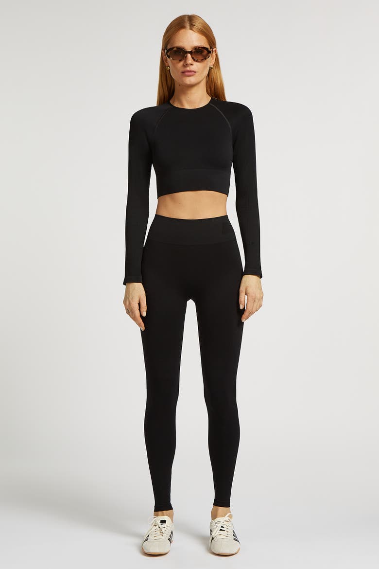 Harlow Seamless High Waisted Leggings, Alternate, color, Black